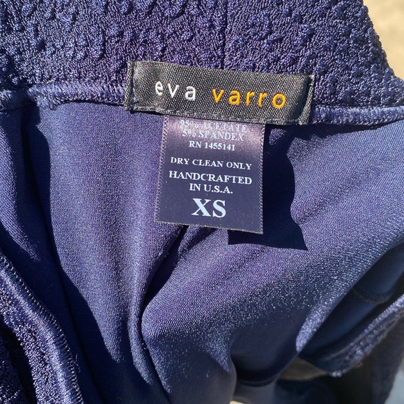 Eva Varro blue stunning open jacket/blazer with two asymmetrical zippers - Picture 9 of 9